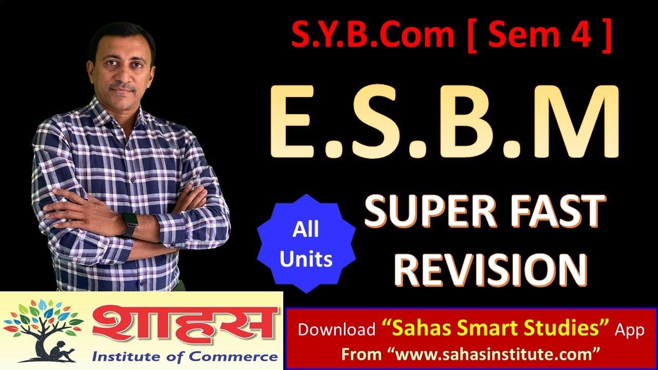 S.Y.B.Com Sem 4 - ESBM Super Fast Revision ALL UNITS #maharajasayajiraouniversity #bcom