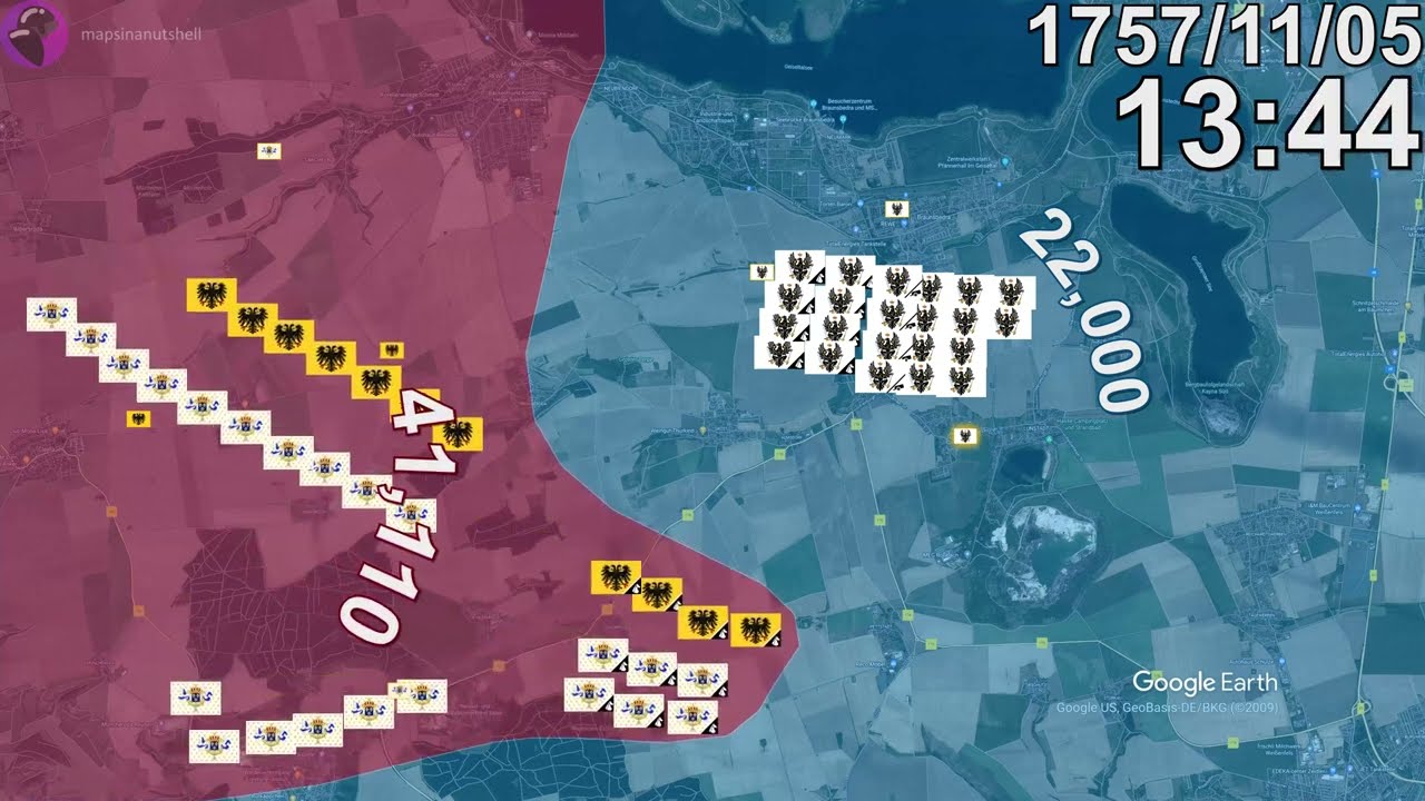 Battle of Rossbach in 1 minute using Google Earth