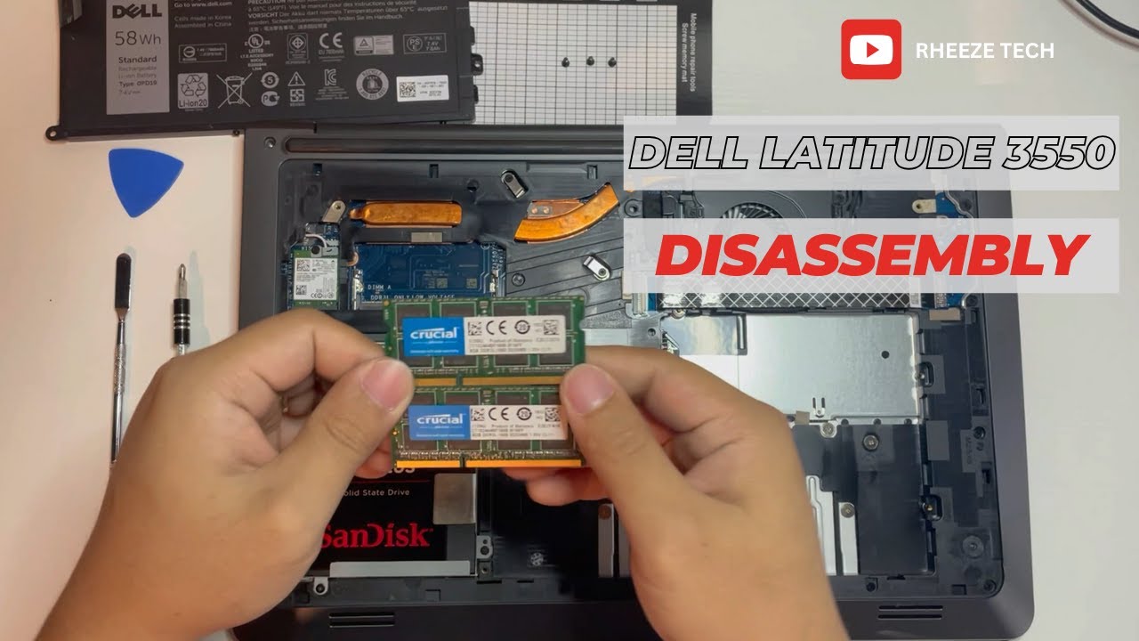 Dell Latitude 3550 parts replacement and basic disassembly.