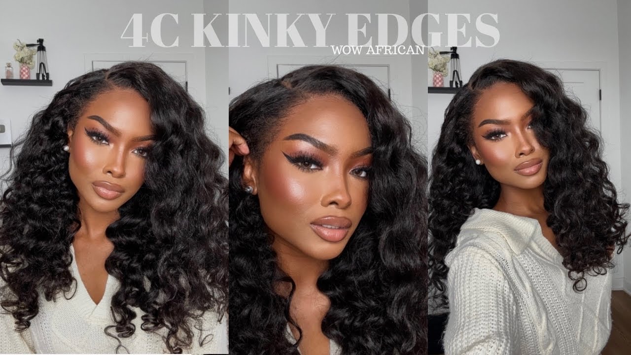 Realistic 😍 Pre-Styled Curls + 4C Kinky Edges Frontal Wig | Ready to Wear ft WowAfrican