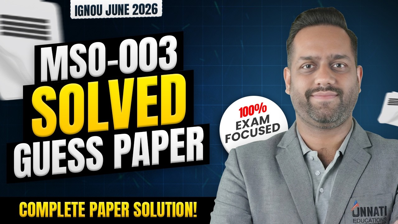 MSO 03 Solved Guess Paper 2026 | IGNOU MSO 03 Sociology of Development Important Questions