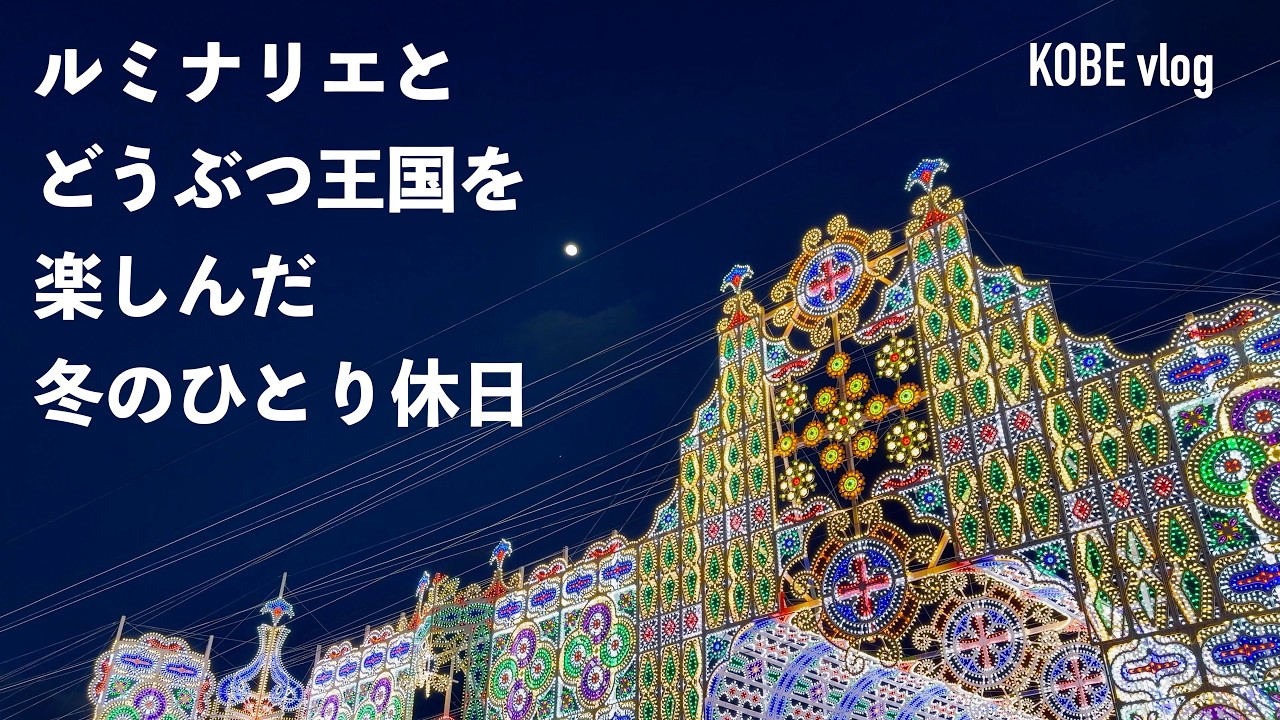 【女ひとり旅】2026神戸ルミナリエを見に行く/神戸どうぶつ王国で癒しの時間/生田神社/三宮タイ料理店でブンボーフェ/50代vlog