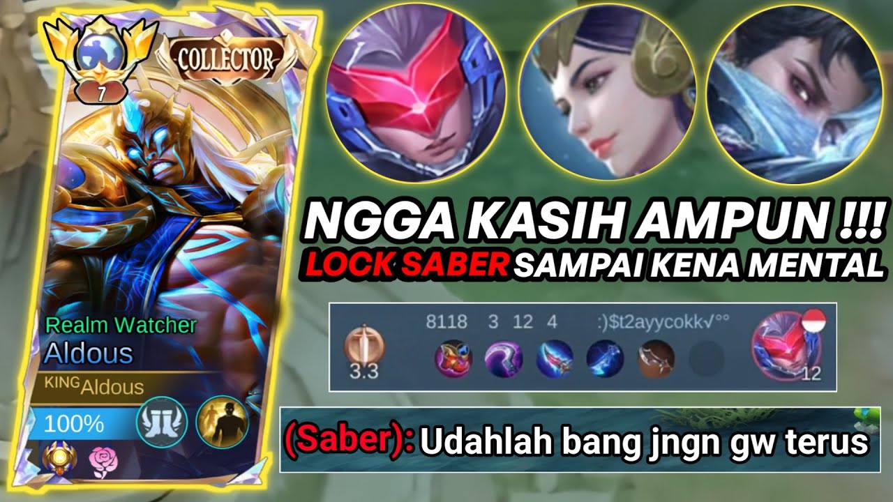 ALDOUS ONE HIT LOCK SABER SAMPAI PANEN COKLAT -MLBB