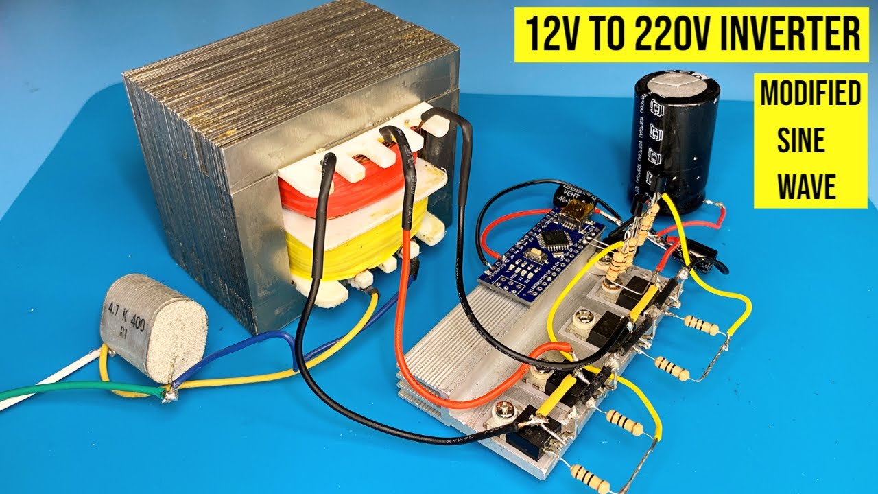 как сделать простой инвертор 2000 Вт, модифицированная синусоида, mosfet, IRFz44n, datouboss