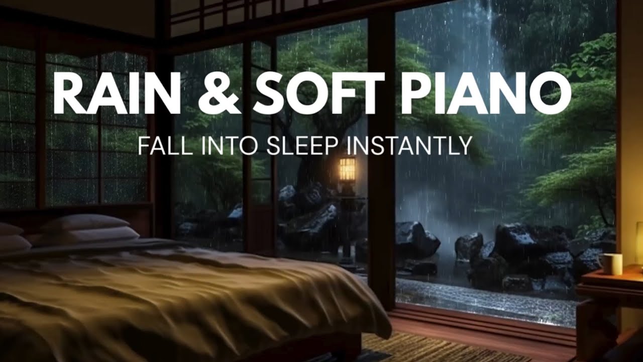 FALL INTO SLEEP INSTANTLY - Relaxing Piano Music & Rain Sounds for Sleep + Insomnia, Stress Relief
