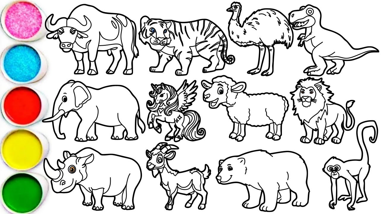 Draw Amazing Animals in Minutes - Buffalo, Tiger, Dinosaur, Elephant, Unicorn, Sheep, Lion & others
