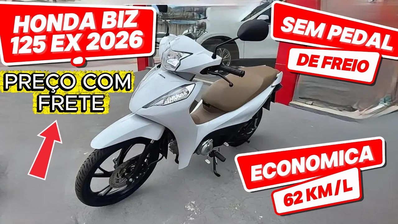 ADEUS PEDAL DE FREIO! 🚫 Testamos a Nova Honda Biz 125 EX 2026 (62 km/l)