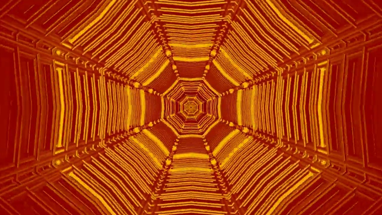 10 hours Gold Neon Tunnel Screensaver 4k UHD 60fps VJ Loop
