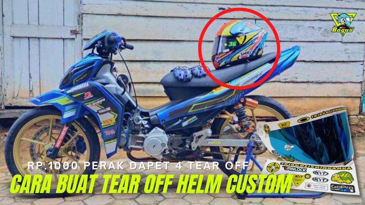 CARA BUAT POLA TEAROFF HELM. MUDAH & MURAH
