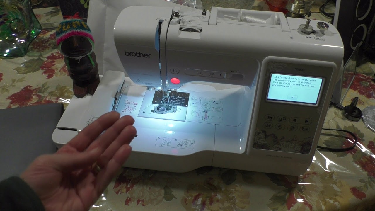 Brother Embroidery Machine SE600 Touch Panel Switches Functions