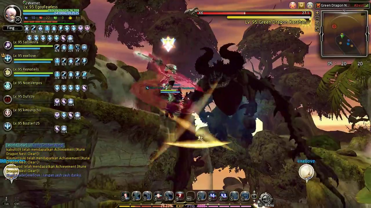 Green Dragon Nest Time Attack (Nerfed 50) 4Man Service POV Lunar Knight -EgoyFearless-
