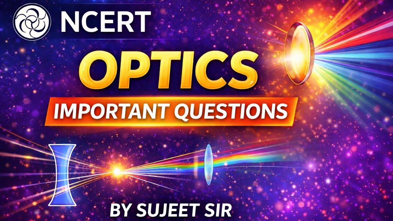 OPTICS 12TH PHYSICS IMPORTANT QUESTIONS|OPTICS NCERT QUESTIONS|12TH PHYSICS 