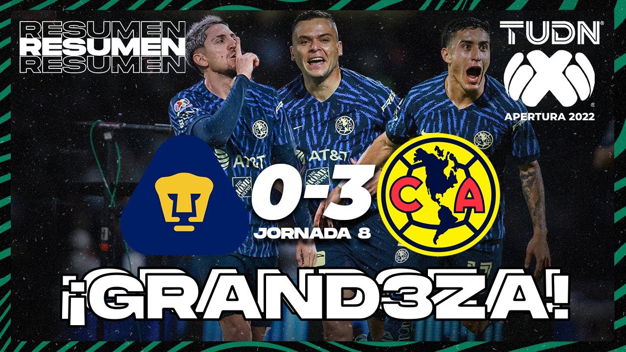 Resumen y goles | Pumas 0-3 América | Liga Mx Apertura 22 -J8 | TUDN