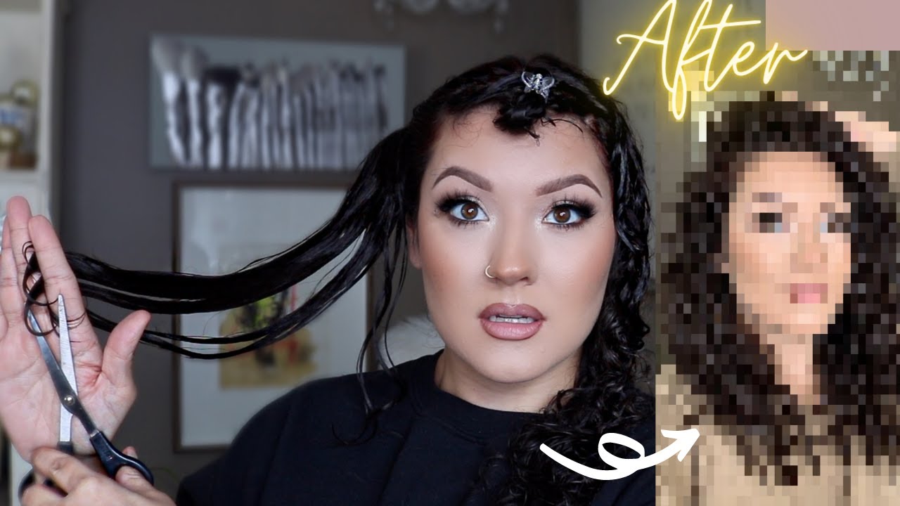 DIY CURLY HAIR CUT AT HOME | PIGTAIL TECHNIQUE FOR LAYERS (manes by mell cut)