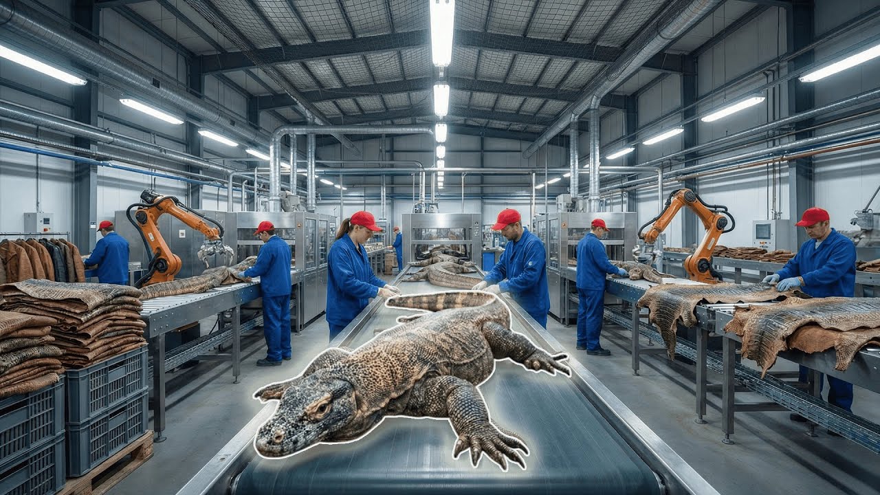 Inside a Modern Monitor Lizard Factory: From Monitor Lizard to Leather Jacket (Full Process)