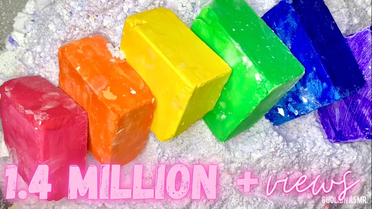 100+ Rainbow 🌈 Gym Chalk Block Crush Compilation | Satisfying ASMR | Sleep Aid