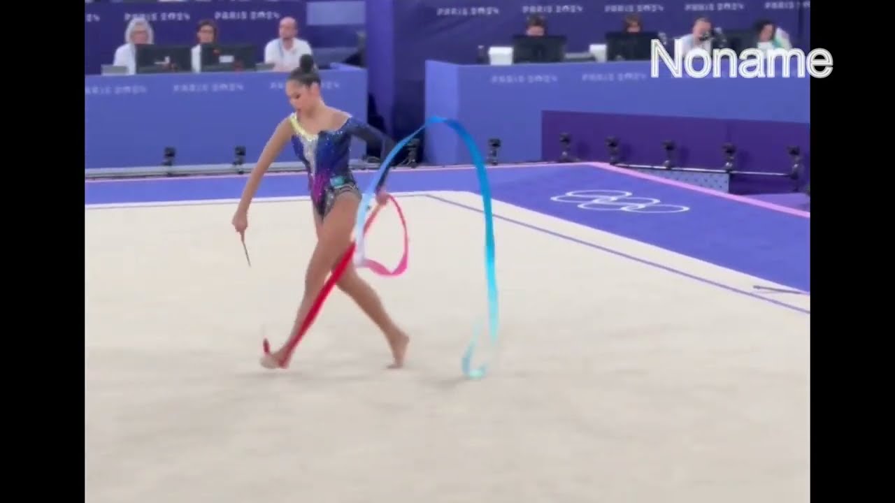 Elzhana TANIYEVA Paris Ribbon 2024 Olympic Qualification 31.450 (11) #rhythmicgymnastics #olimpics