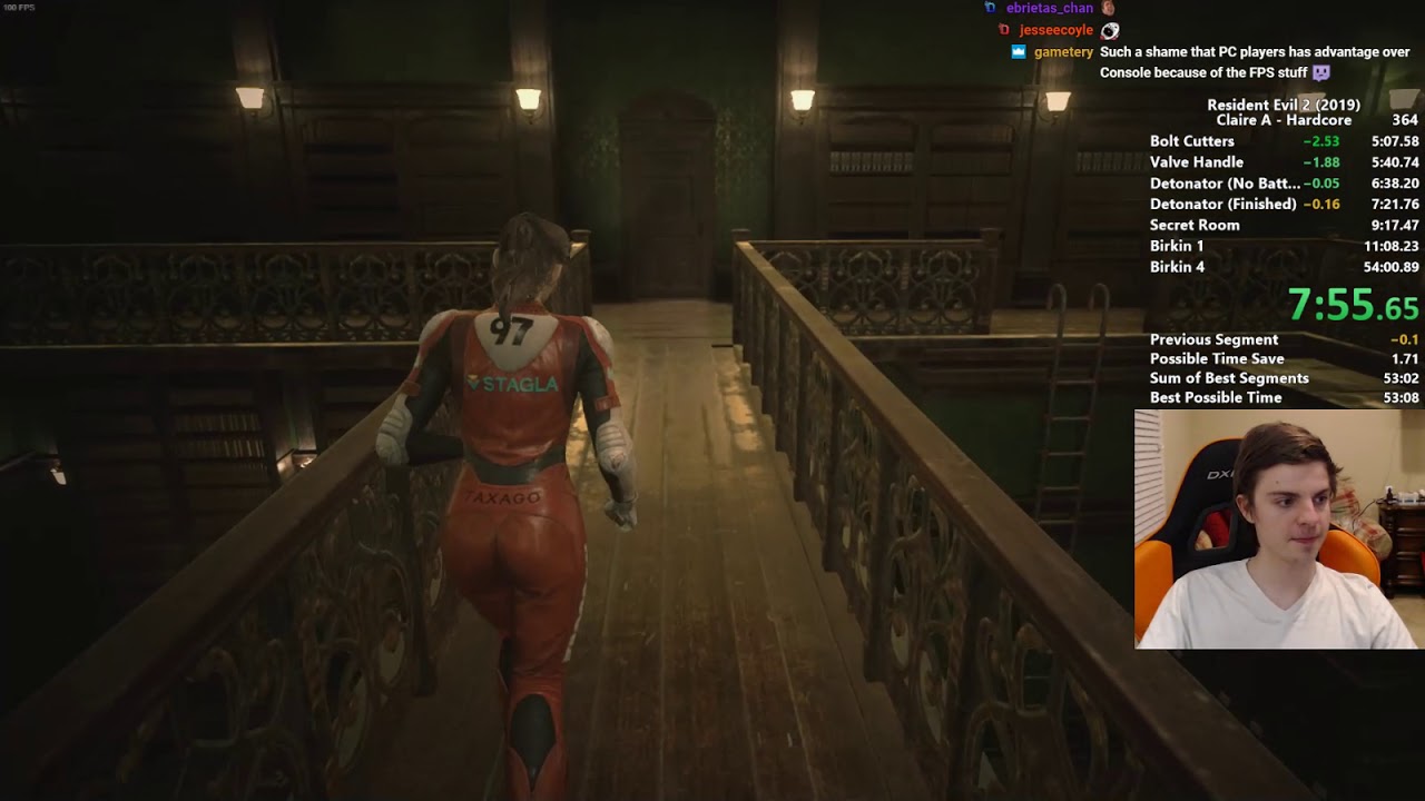RE2 Claire A Hardcore Speedrun in 53:22 IGT