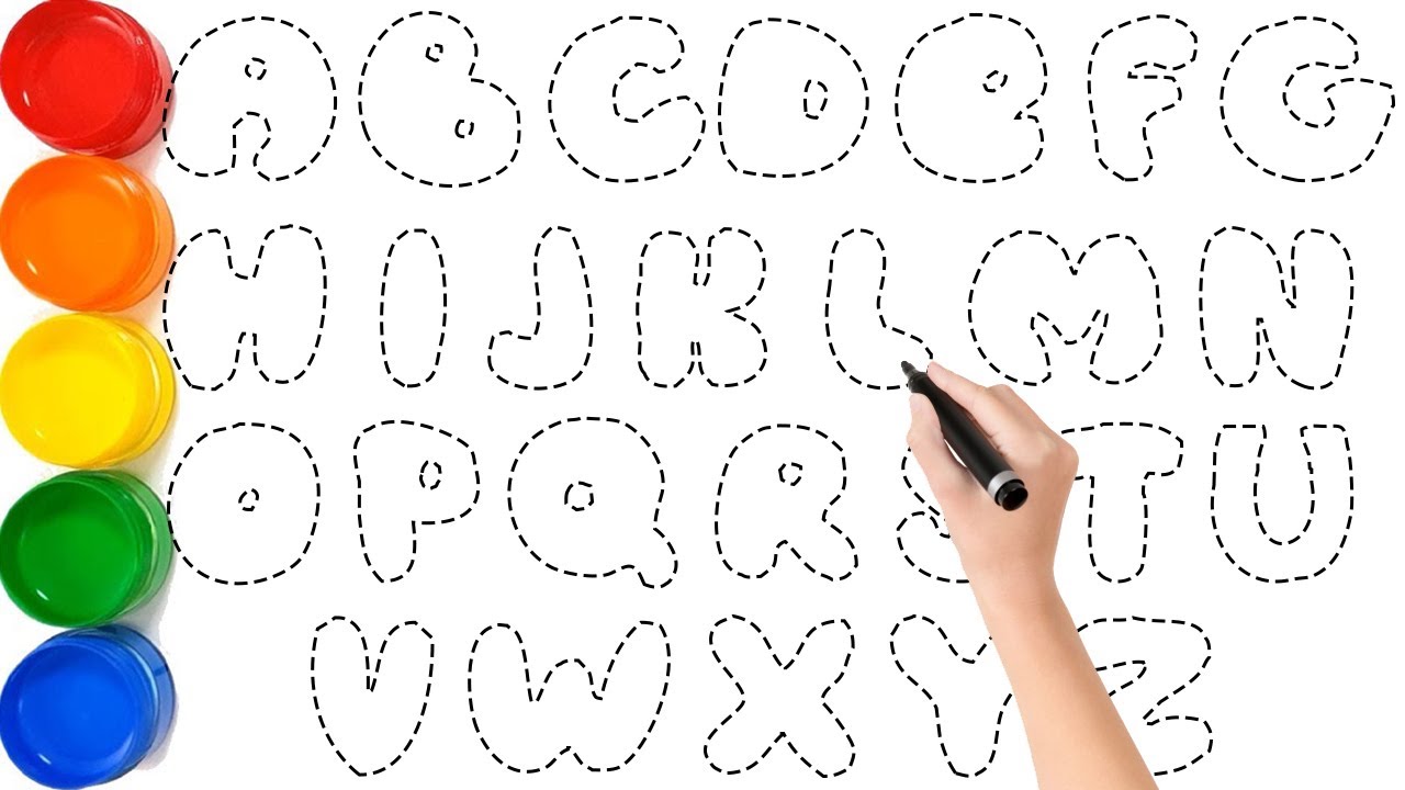 Alphabet Drawing Tutorial A to Z Step by Step Easy // Draw and Paint ABC for Kids // Ks Art