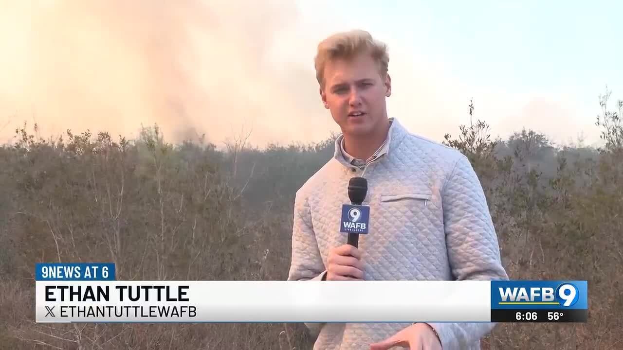 Wildfire flares back up near Gum Swamp Road in Livingston Parish