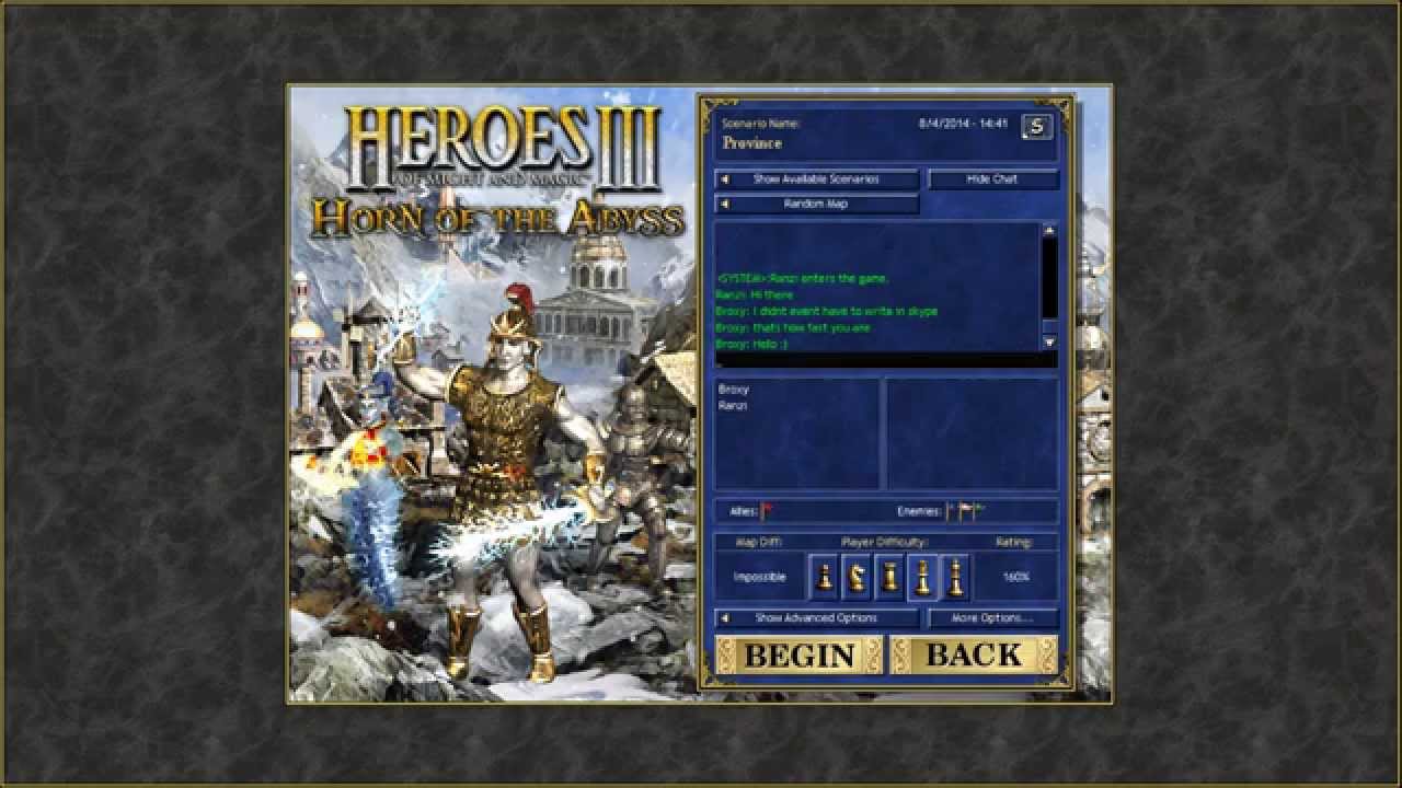 Heroes 3 HotA Multiplayer - Skirmish L 160% - Broxy (Dungeon) vs Ranzi (Inferno) - {1/6}