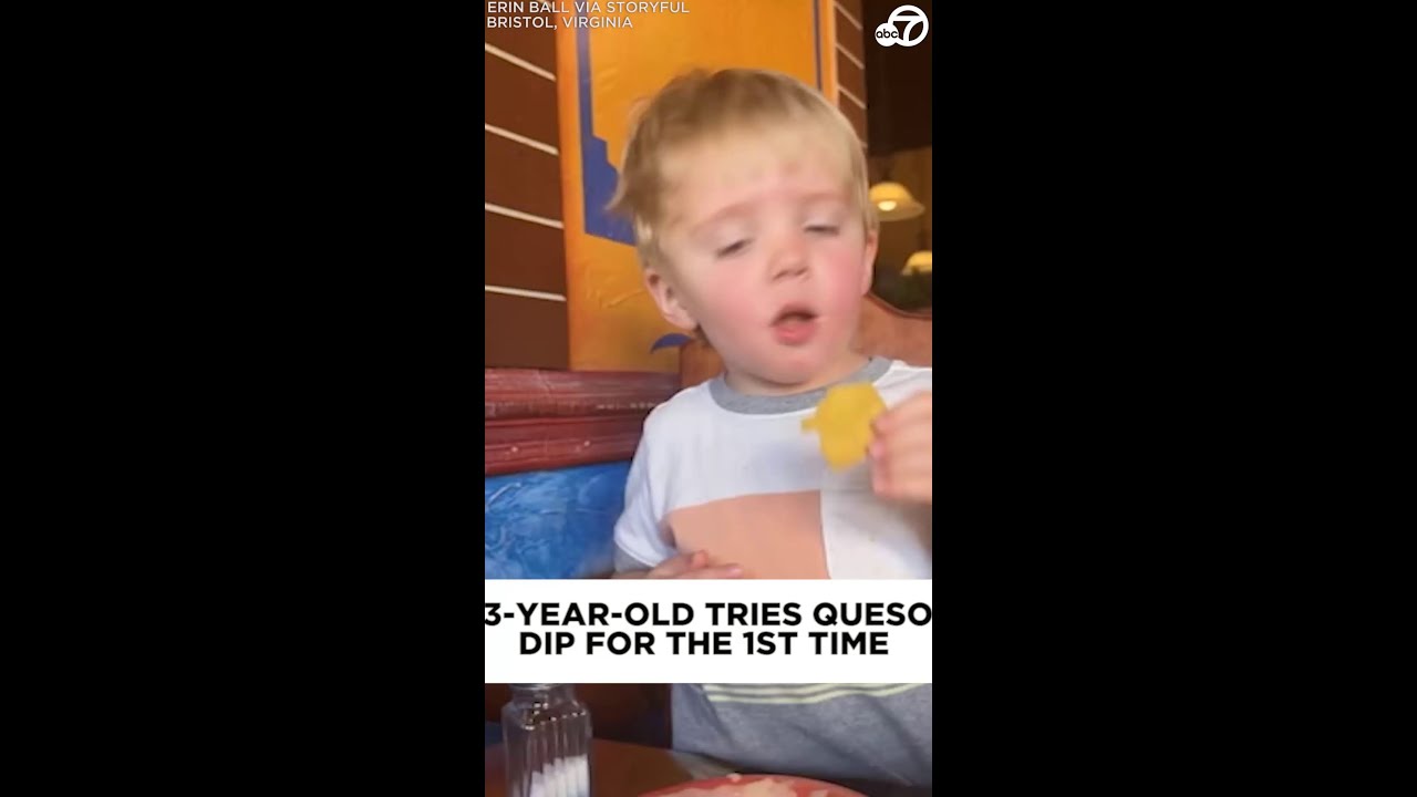 Little boy experiences 'food-induced euphoria' when trying cheese dip at Mexican restaurant