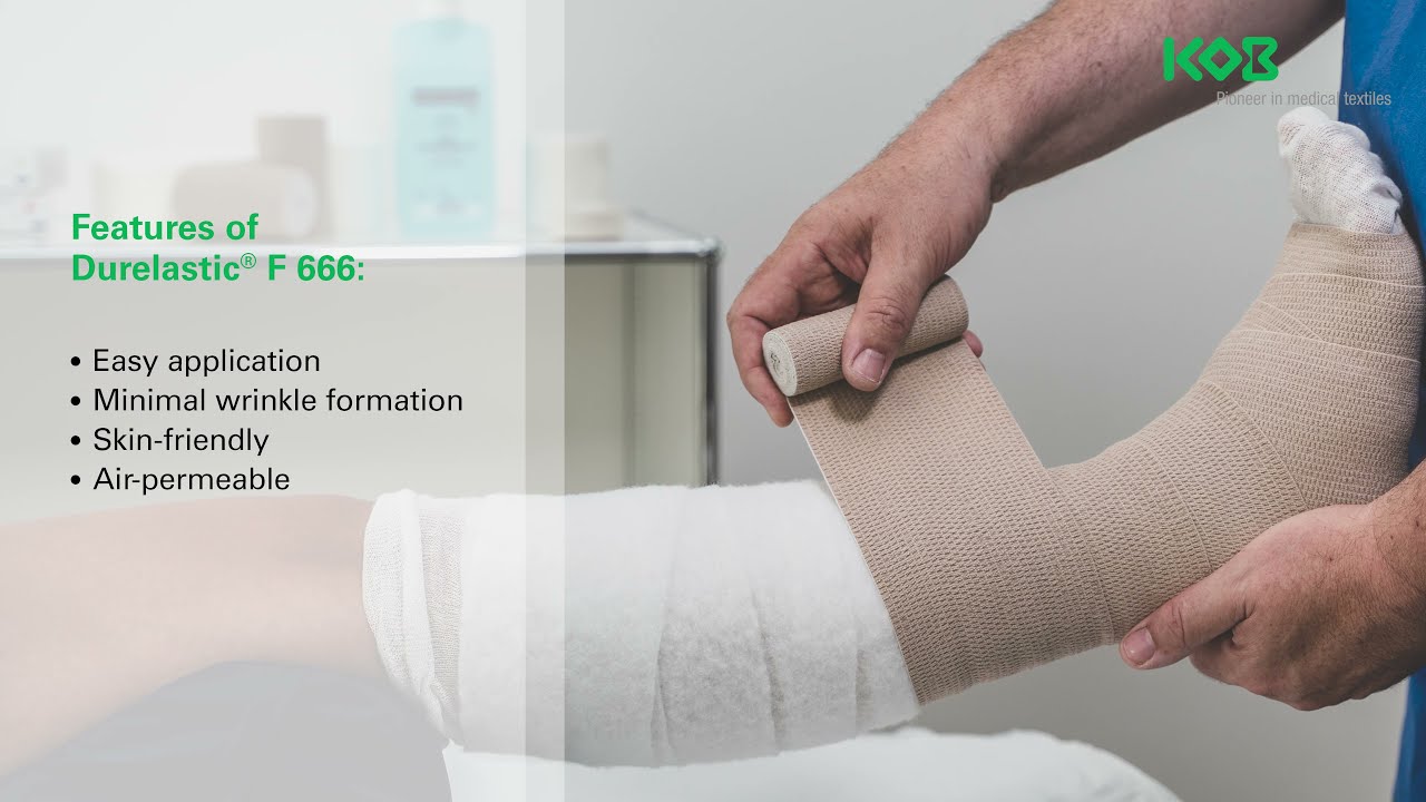 Durelastic&reg; F 666 - Permanently elastic long-stretch bandage for strong compression