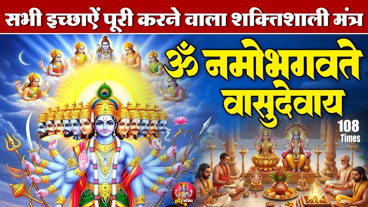 शक्तिशाली विष्णु मंत्र | ॐ नमो भगवते वासुदेवाय | भगवान विष्णु मंत्र 108 Times | Powerful Mantra