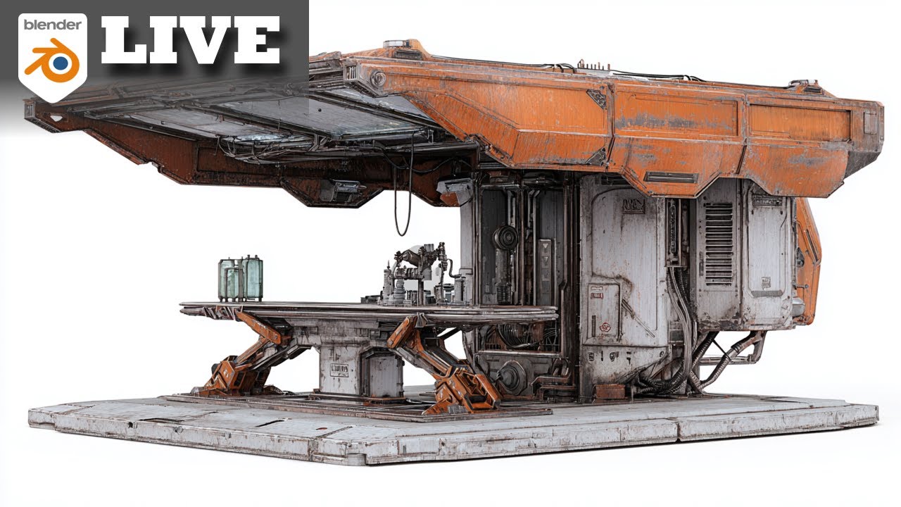 Hard Surface 3D modeling in Blender Live tutorial