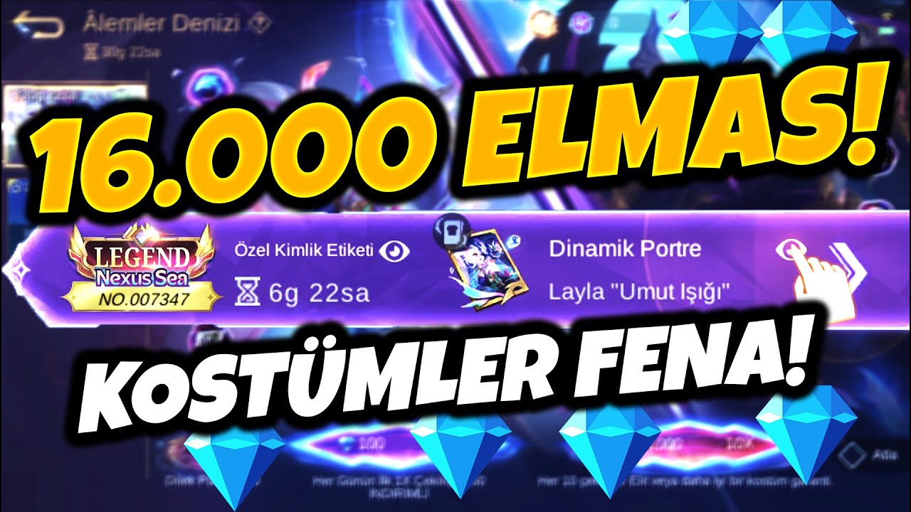 LAYLA LEGEND VE NEXUS SEA KOSTÜMLERİ ! 16 K ELMAS | MLBB
