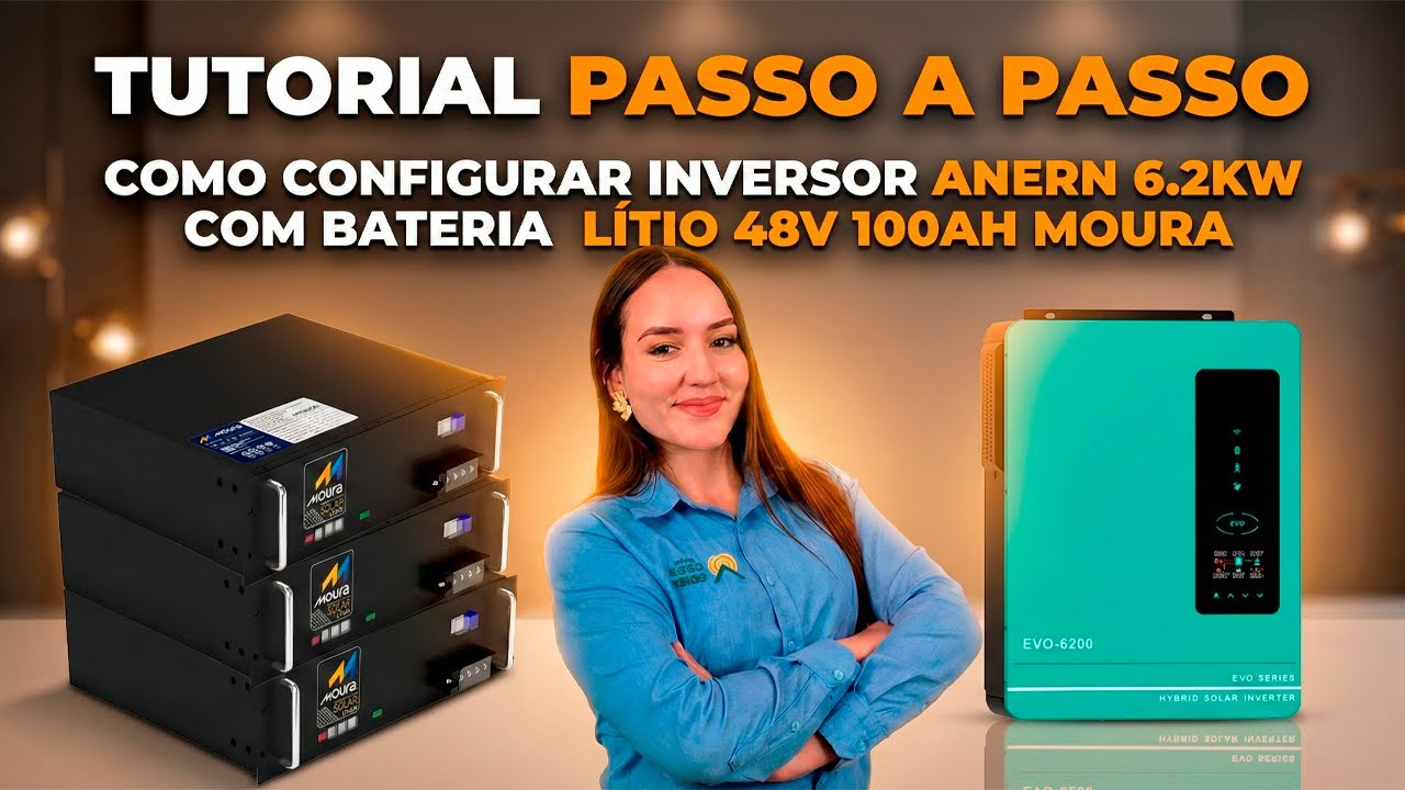 Como configurar Inversor ANERN no Modo USER com Bateria Solar de Lítio Moura 48V 100Ah