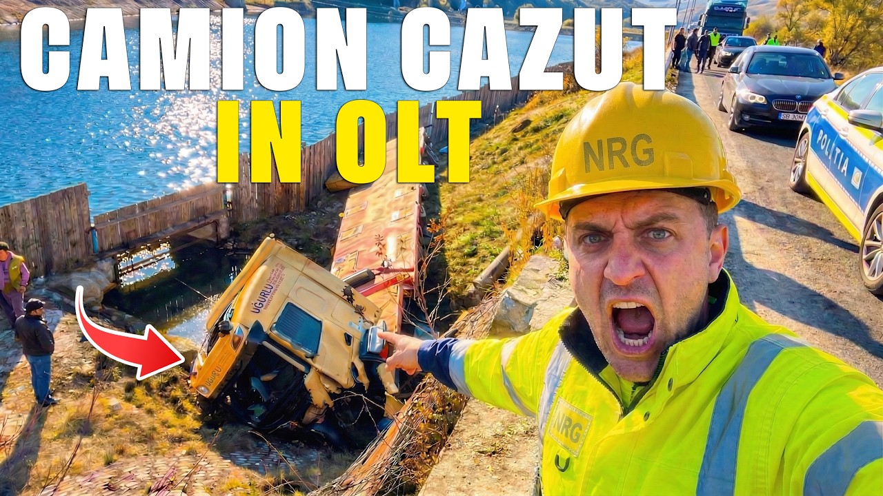ACCIDENT GRAV PE VALEA OLTULUI! CAMION CAZUT IN OLT!