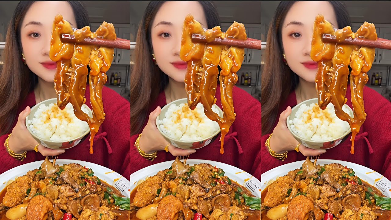 Braised pork bellyHome-cooked meals are still the best!Spicy food asmr mukbang video,  😋#trending