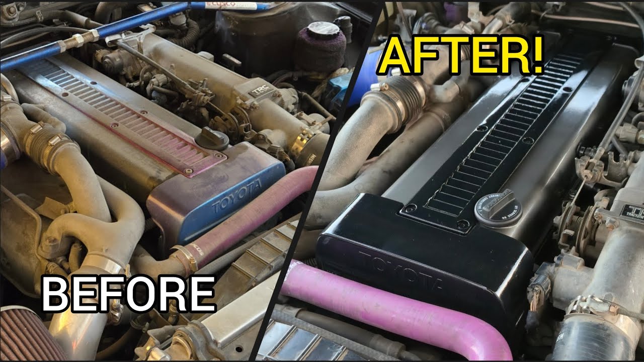 1JZ NON VVTI valve cover gasket replacement Plus coil pack/ valve covers get new paint!