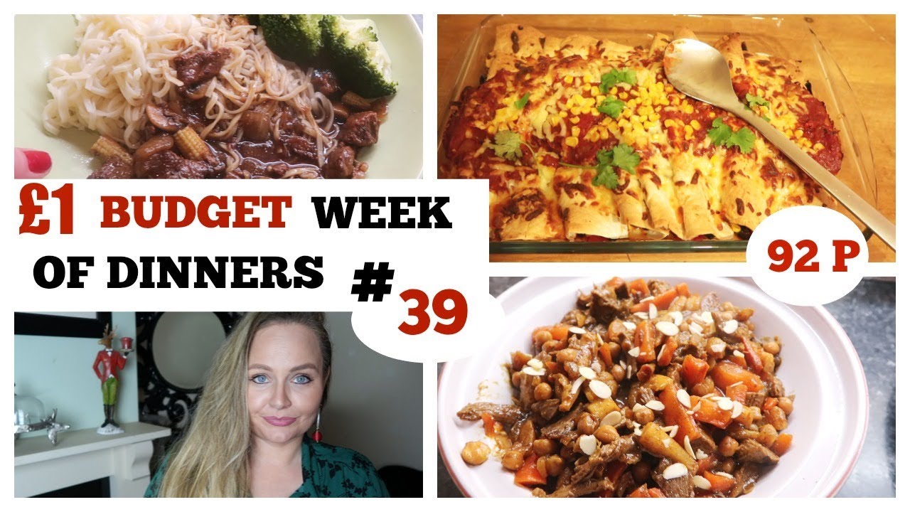 £1 BUDGET WEEK OF DINNERS # 39 / EASY FAMILY MEAL IDEAS / LARGE FAMILY WHAT I EAT