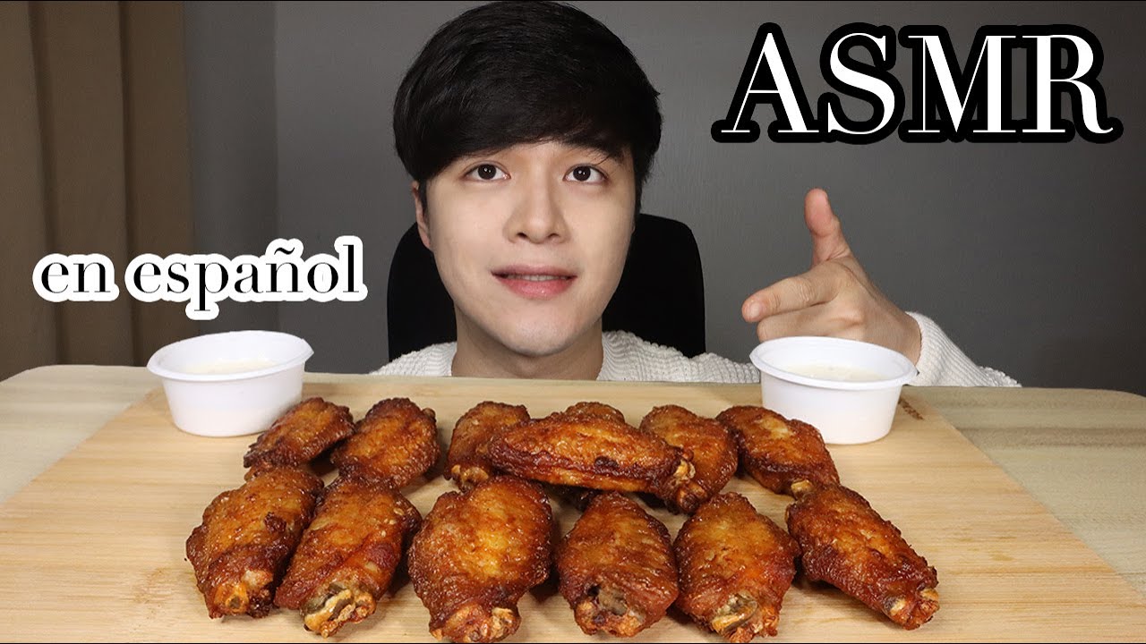 ASMR comiendo las alitas con salsa de ranch! 'COREANO'/Sonido de Comer/Eating Sound