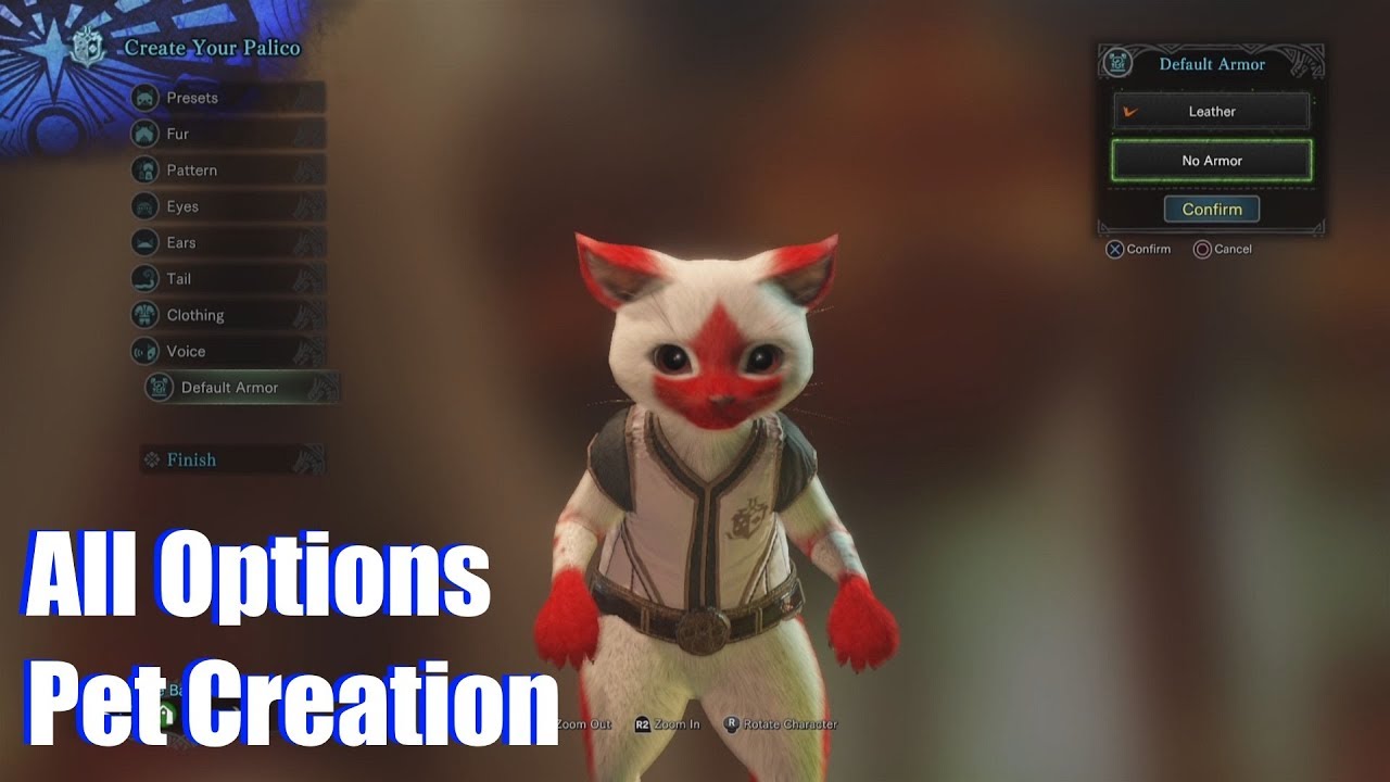 Monster Hunter World - Pet Creation Options Detailed