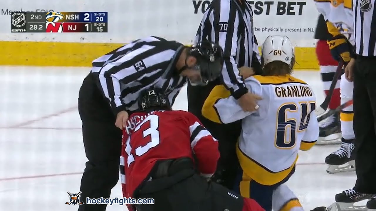 Markus Granlund vs Nico Hischier Dec 10, 2021