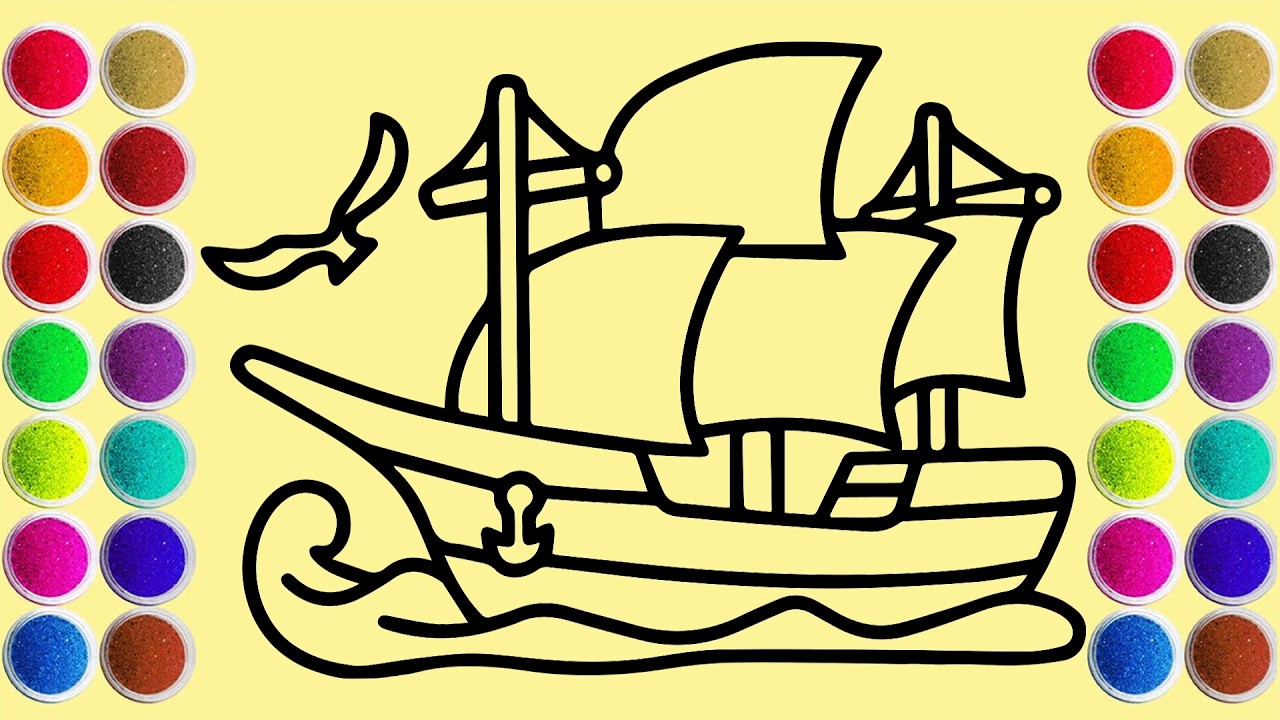 Relax and enjoy this satisfying sand painting of a cute boat | easy step by step tutorial