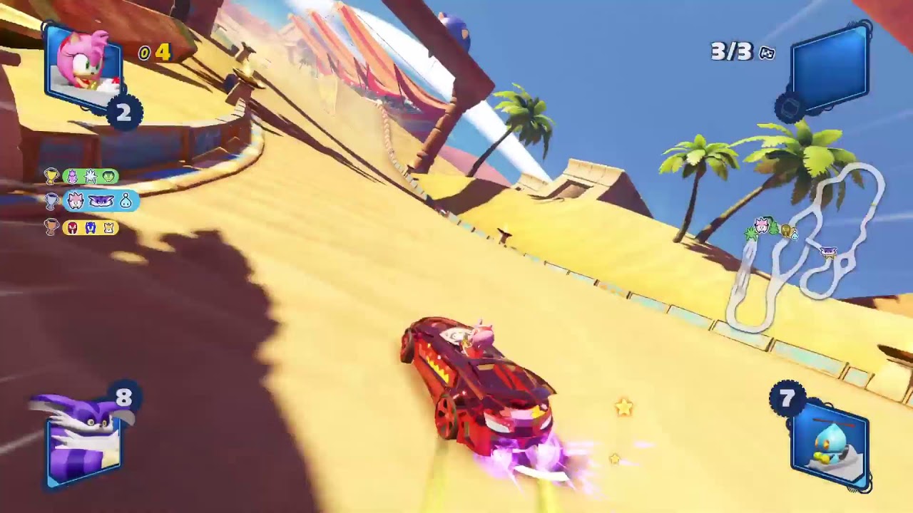 Classy_globe9,Amyrose7659 and Rouge the bat live Team Sonic Racing on broadcast ps5