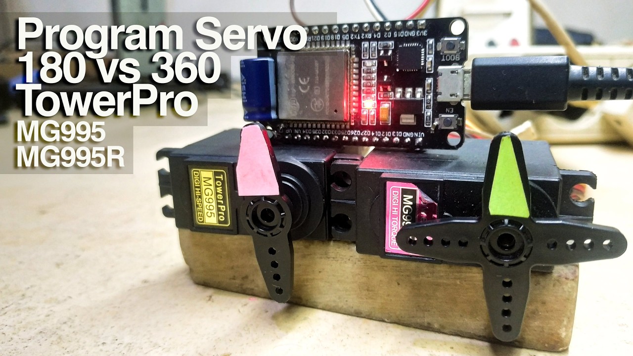 How to Control 180 degree 360 degree Servo Motors with Arduino TowerPro MG995 MG995R