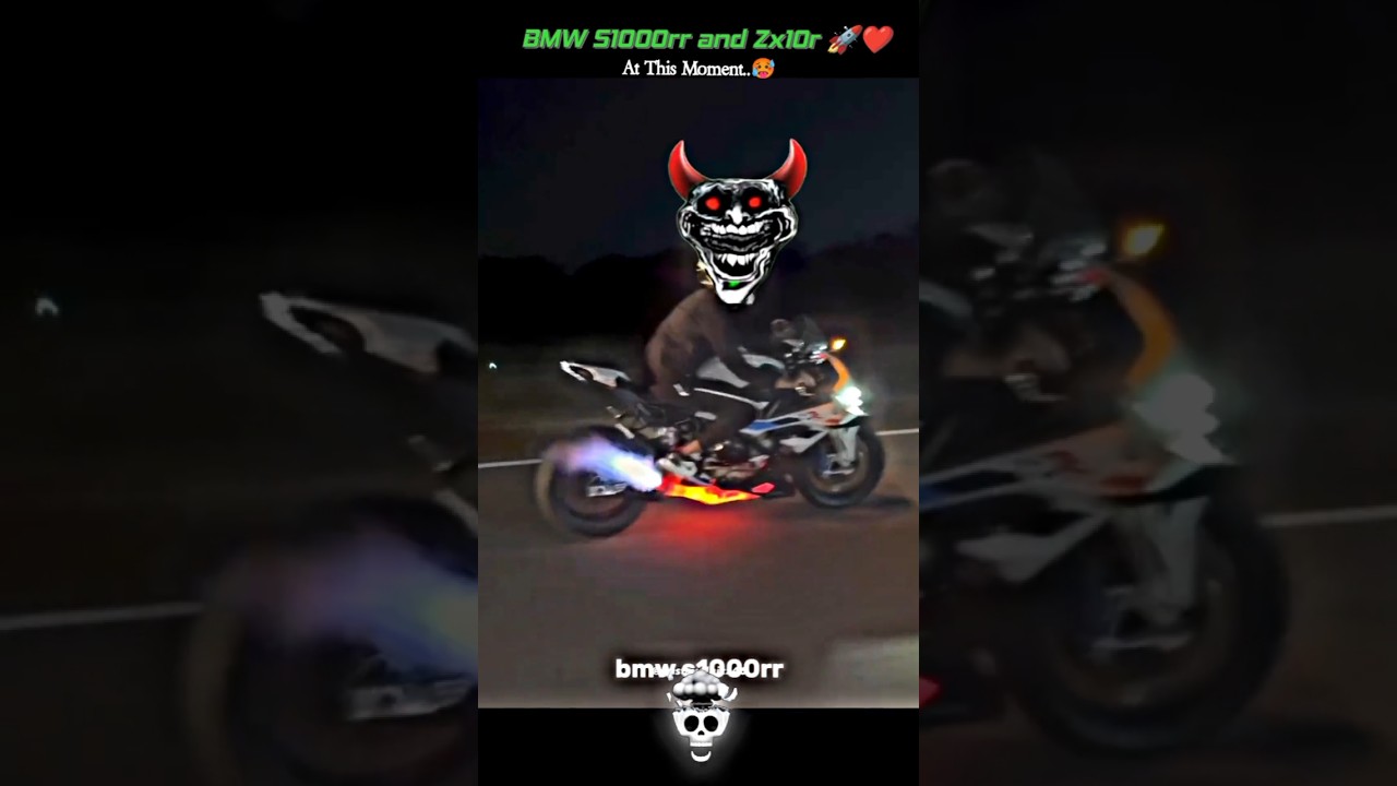 BMW S1000rr and Zx10r Wheelie ❤️👑 #rider #bmw #stunt #bikerider #shorts