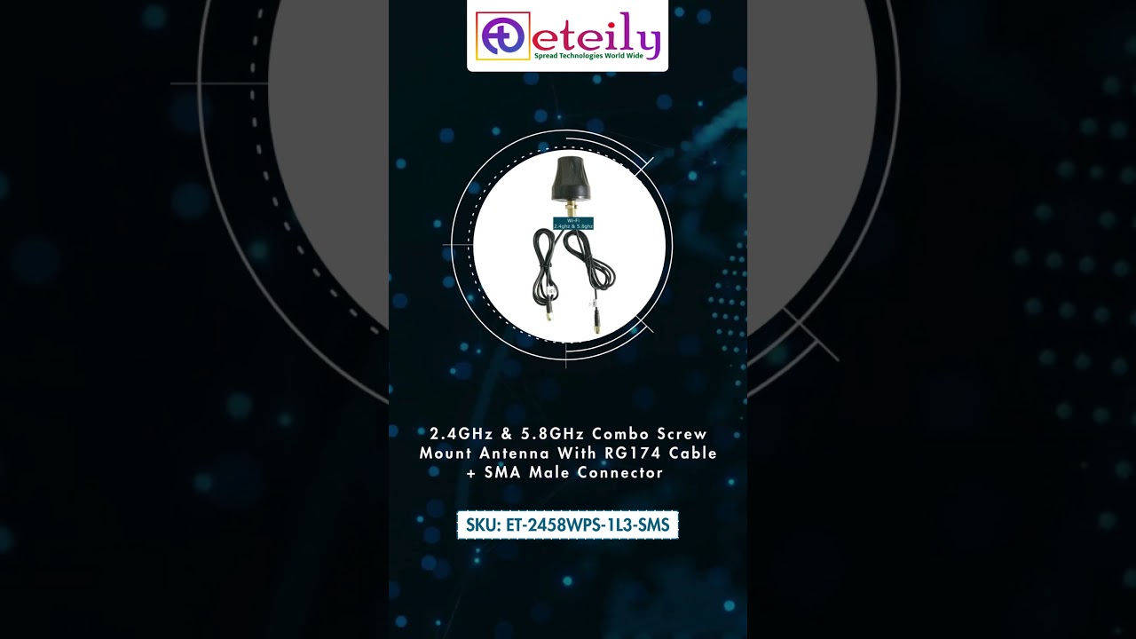 Dual Band 2.4/5.8GHz WiFi Antenna with SMA Connector | RG174 Cable #DualBandAntenna#IoTSolutions