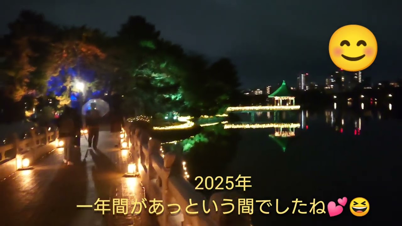 ⭐癒し⭐2025年12月31日水曜日(大晦日)✨😊🌃✨福岡県『大濠公園』イルミネーション🌛🌉✨行って来ました🤗❤️💕🔔✨🎁✨(５分程)ゆっくりご覧下さい🙏🙏💐🎀