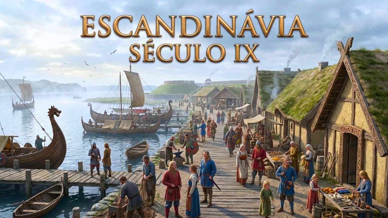 ESCANDINÁVIA NO SÉCULO IX (RECONSTRUÍDO COM IA)