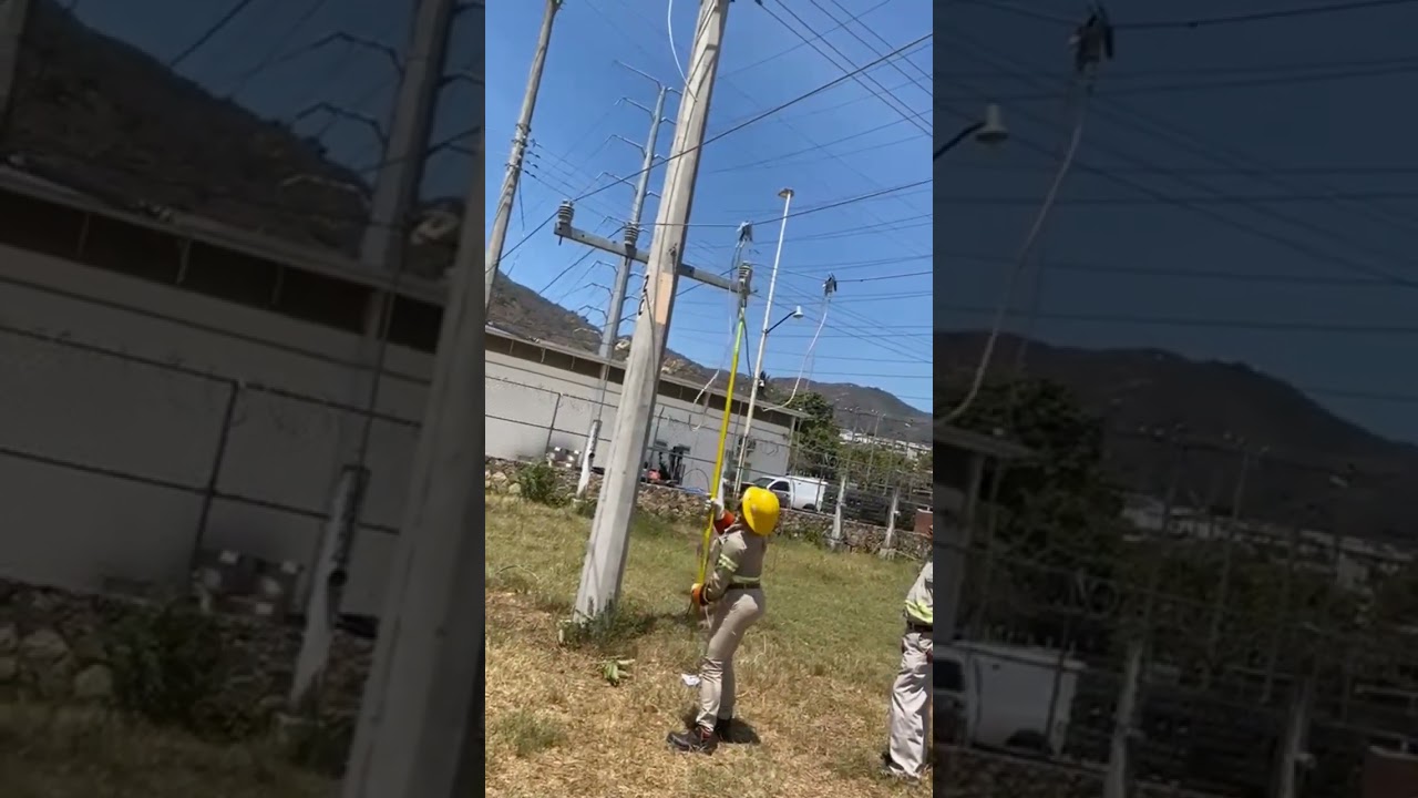 As&iacute; se pone la puesta tierra en MEDIA TENSION Electricistas - PRACTICA CFE #shorts #shortsfeed #cfe