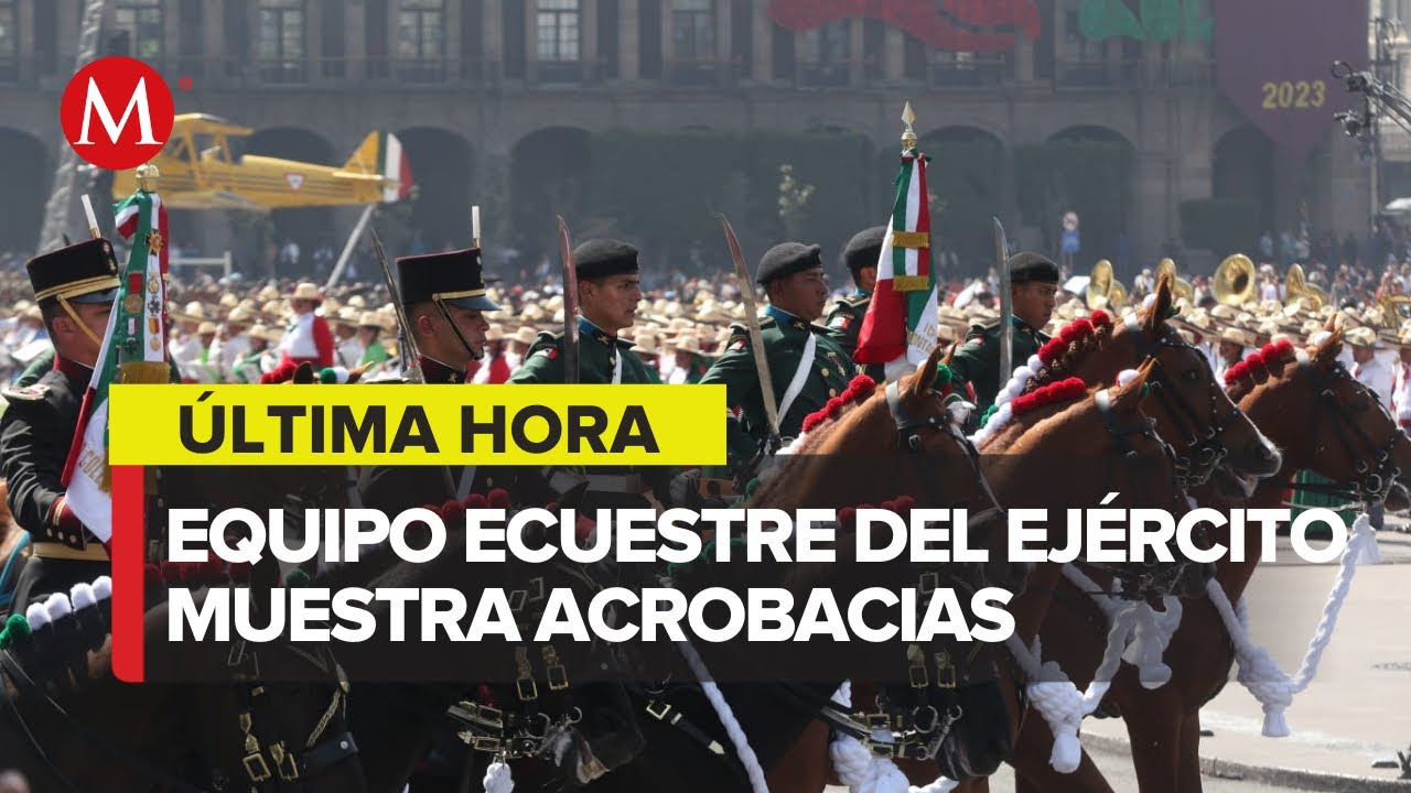 Exhiben destreza del equipo ecuestre de la Sedena en Aniversario de la Revolución Mexicana