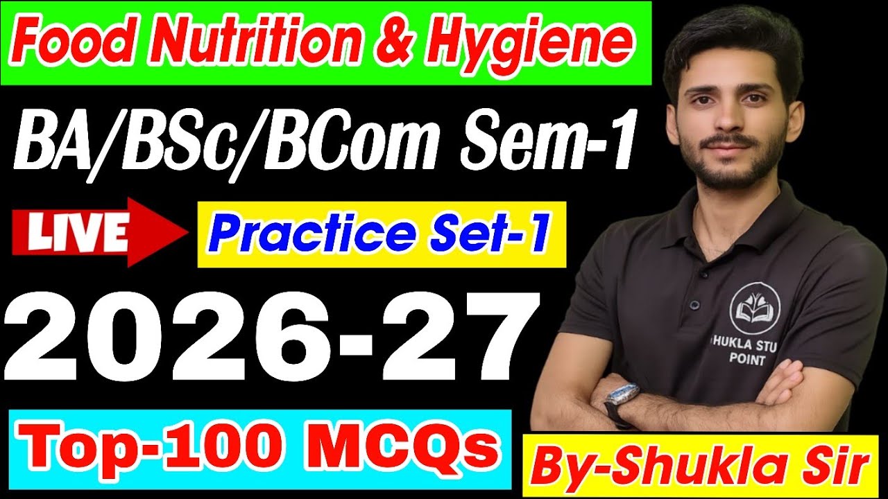 Food nutrition and Hygiene | Co-curricular Practice Set-1 | BA, BSc, BCom | Model paper-2026