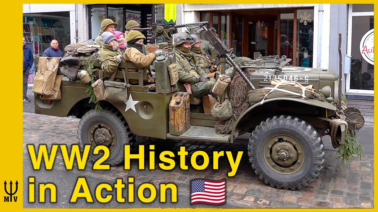 Epic WWII Vehicles Roll Through Bastogne | Battle of the Bulge!