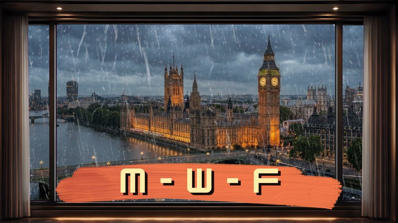 A Rainy Night in London - View From Luxurious Window - Window Frame - 10 Hours 4K